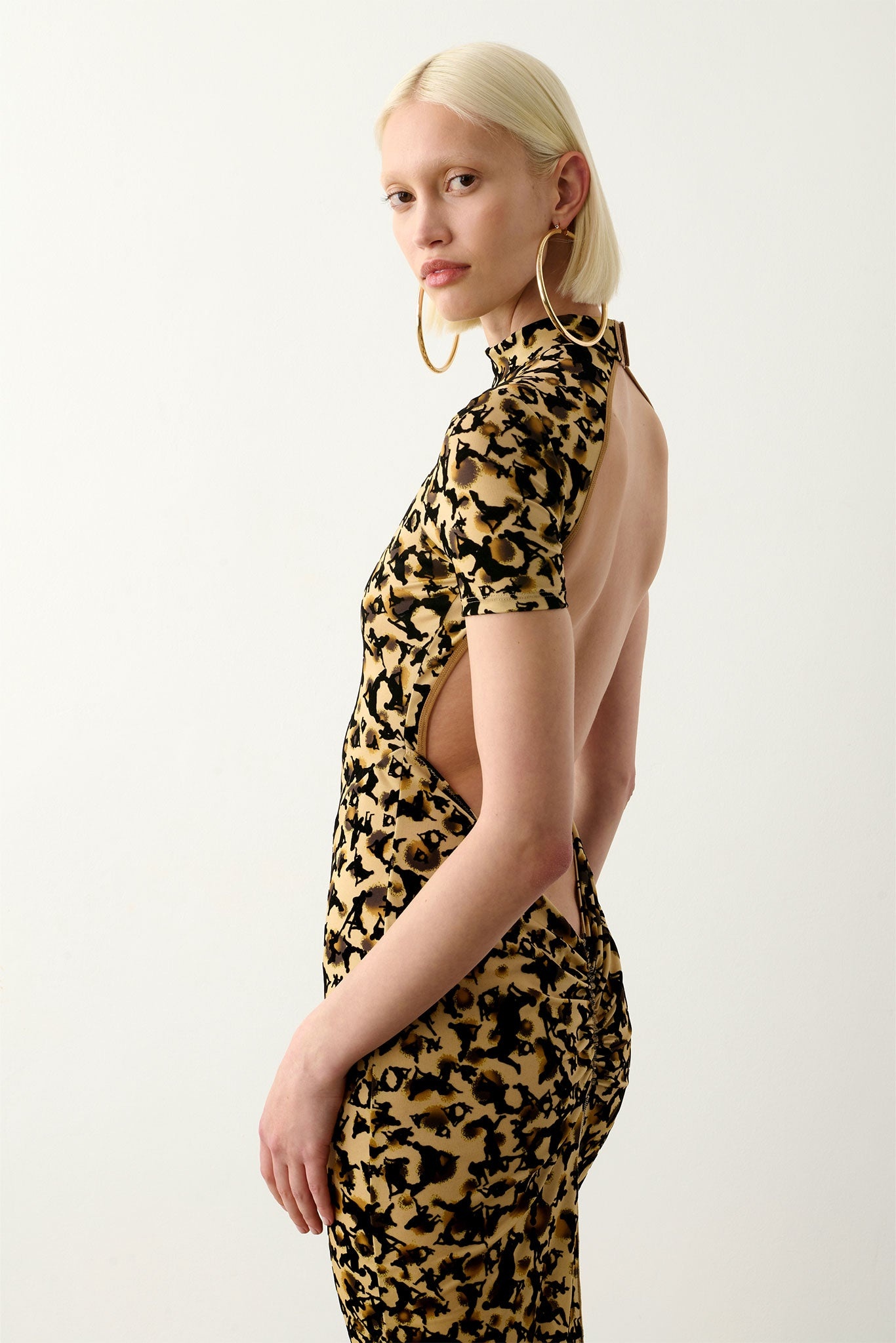 KNOCKOUT DRESS BEIGE LEOPARD PRINT - 3