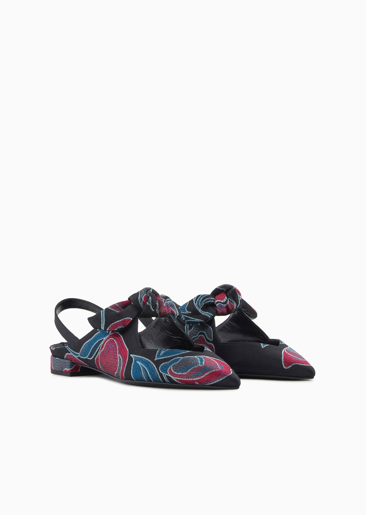 Jacquard silk-blend slingback ballerinas - 2