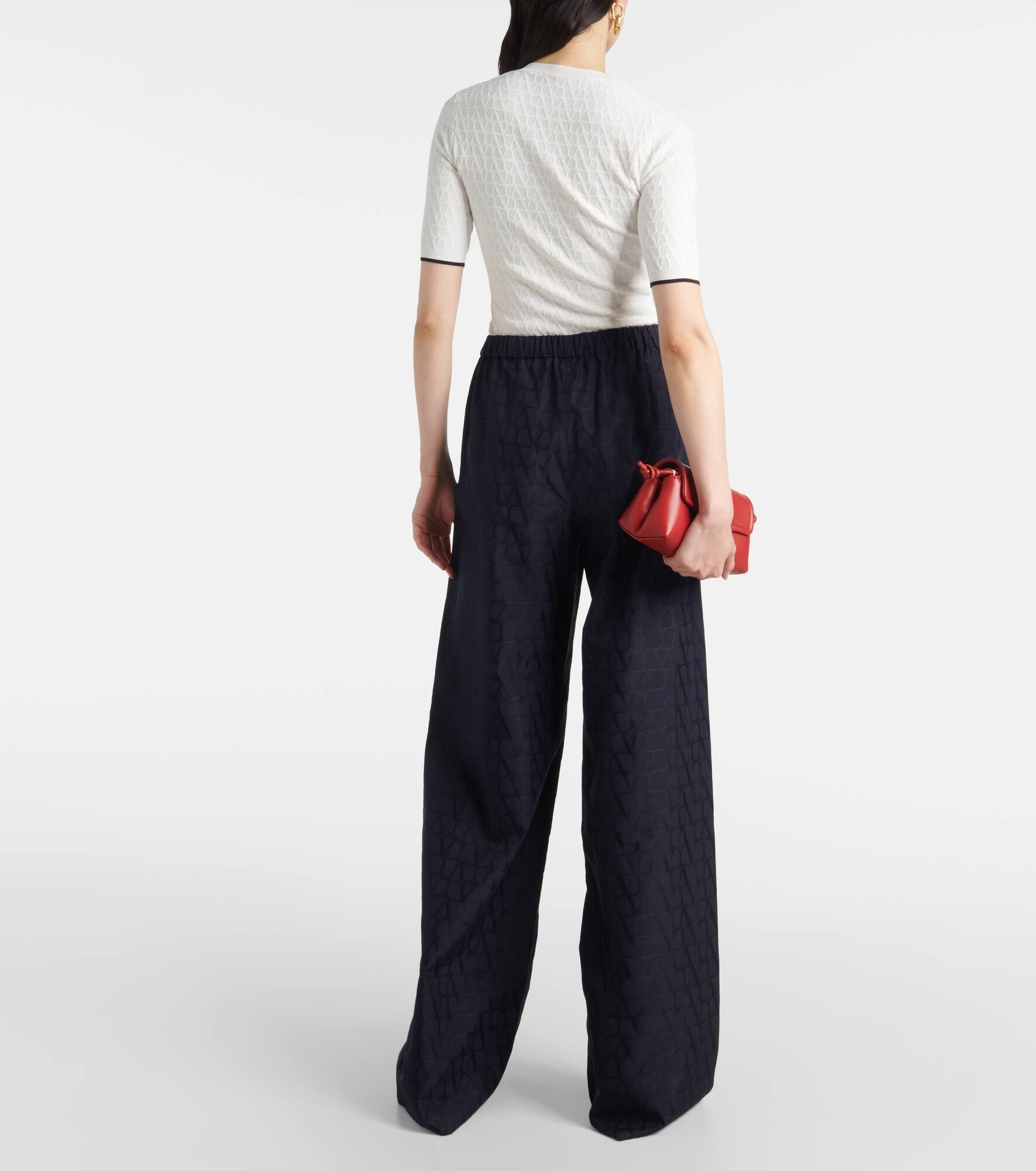 Cotton poplin wide-leg pants - 3