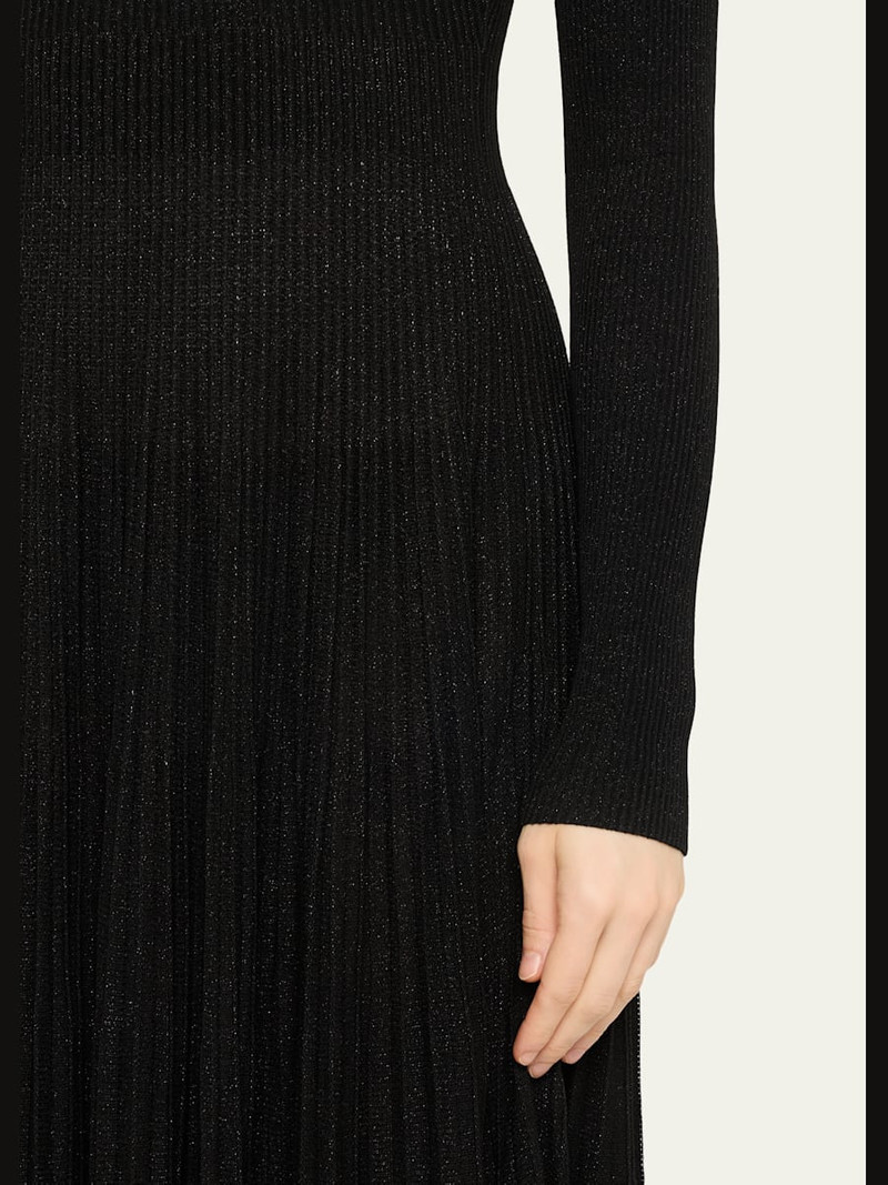 Ralph Lauren Rib-Knit Pleated Turtleneck Gown outlook
