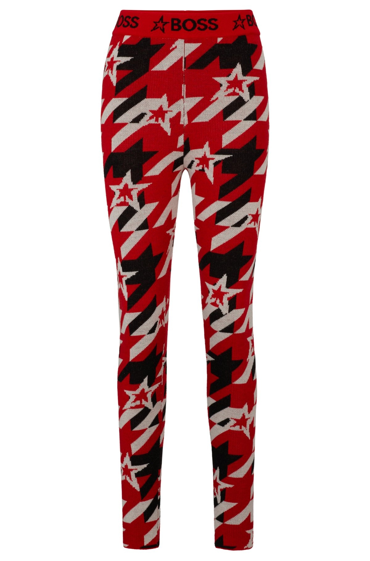 BOSS X PERFECT MOMENT VIRGIN-WOOL LEGGINGS WITH BRANDING - 1