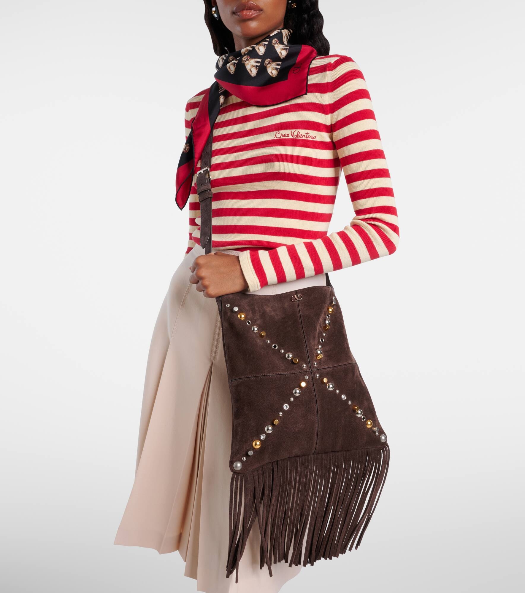 Nellcôte embellished suede shoulder bag - 2