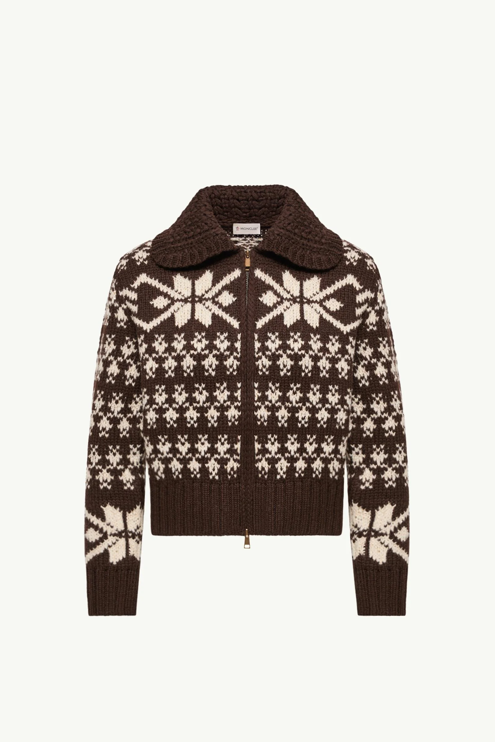 Jacquard Sequin Zip-Up Cardigan - 1