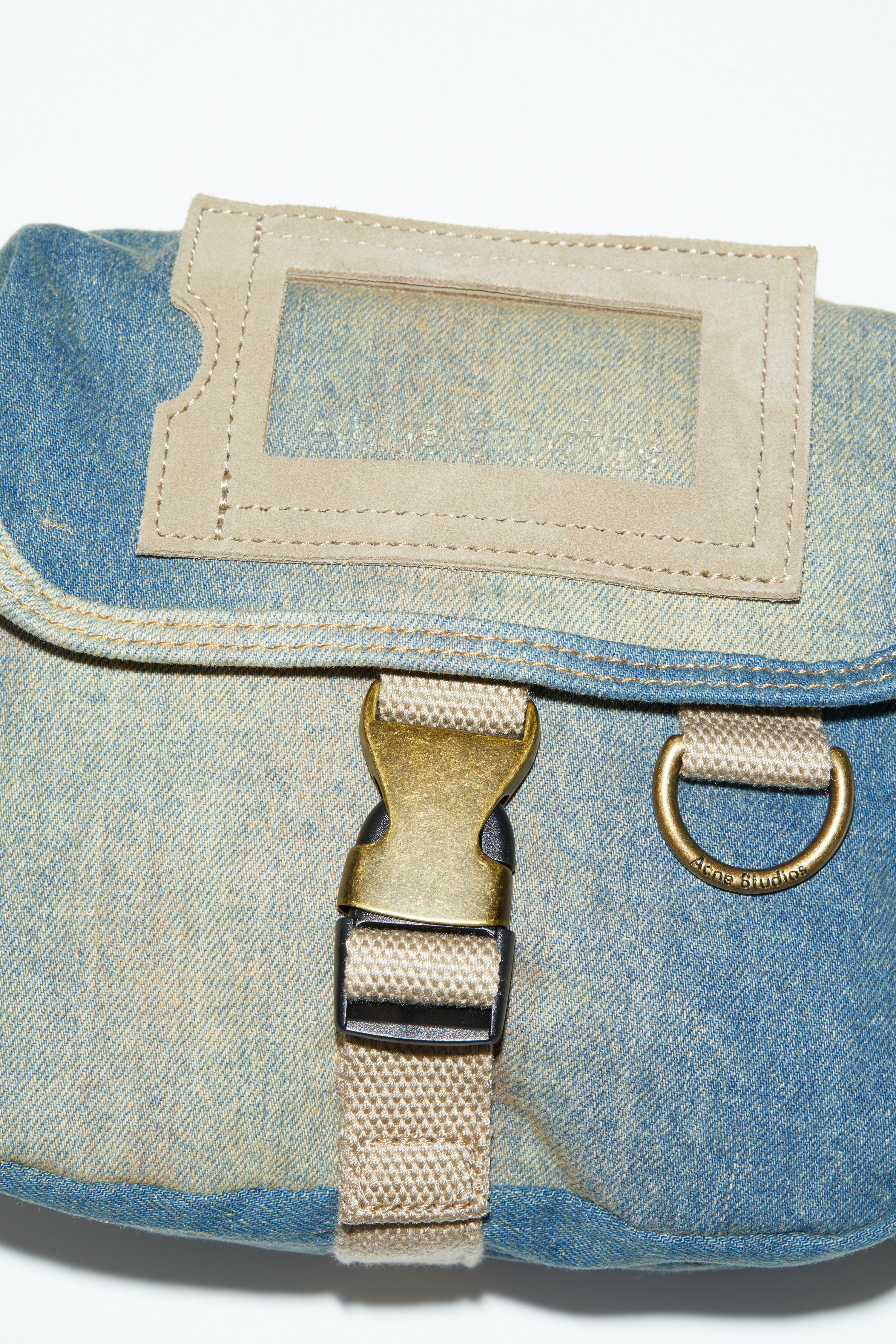 Mini messenger bag - Light blue/beige - 6
