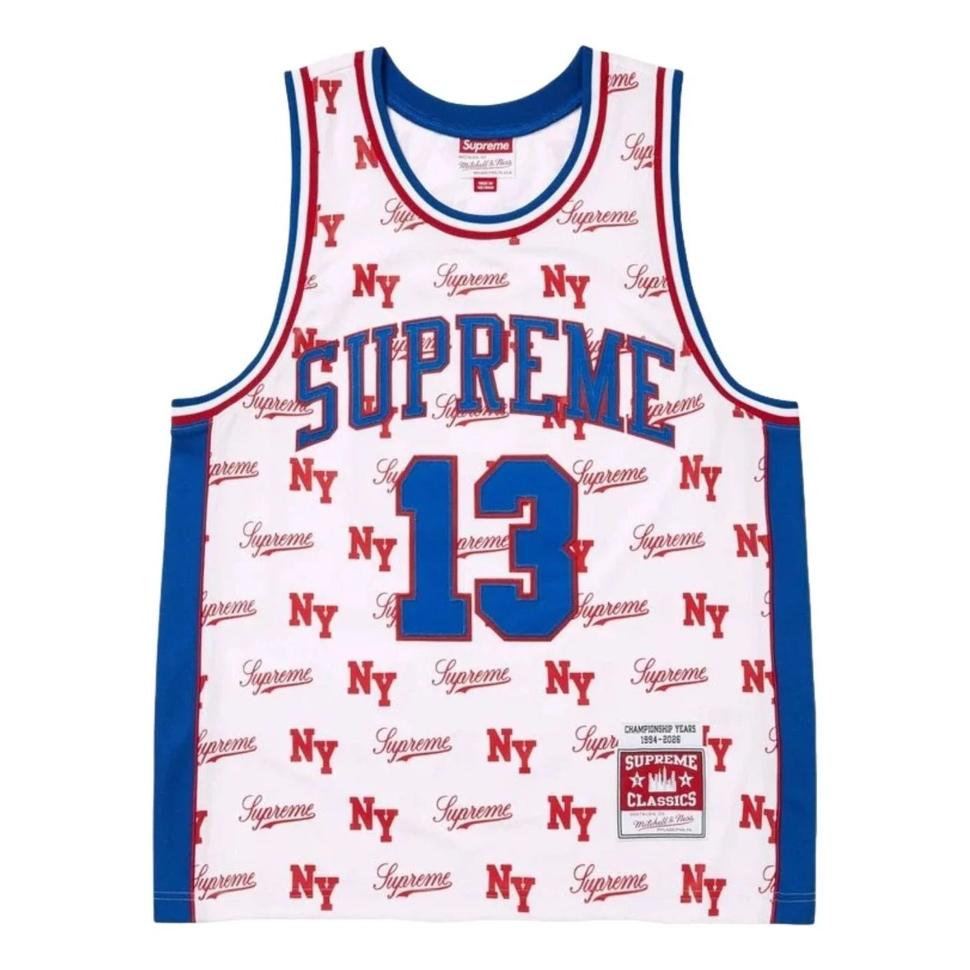 Supreme x Mitchell & Ness SS26 Monogram Basketball Jersey 'White' SUP-SS26-220-WHT - 1