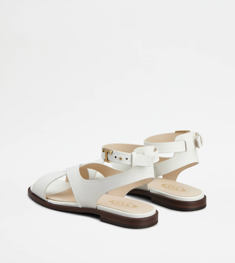 Tod's SANDALS IN LEATHER - WHITE outlook