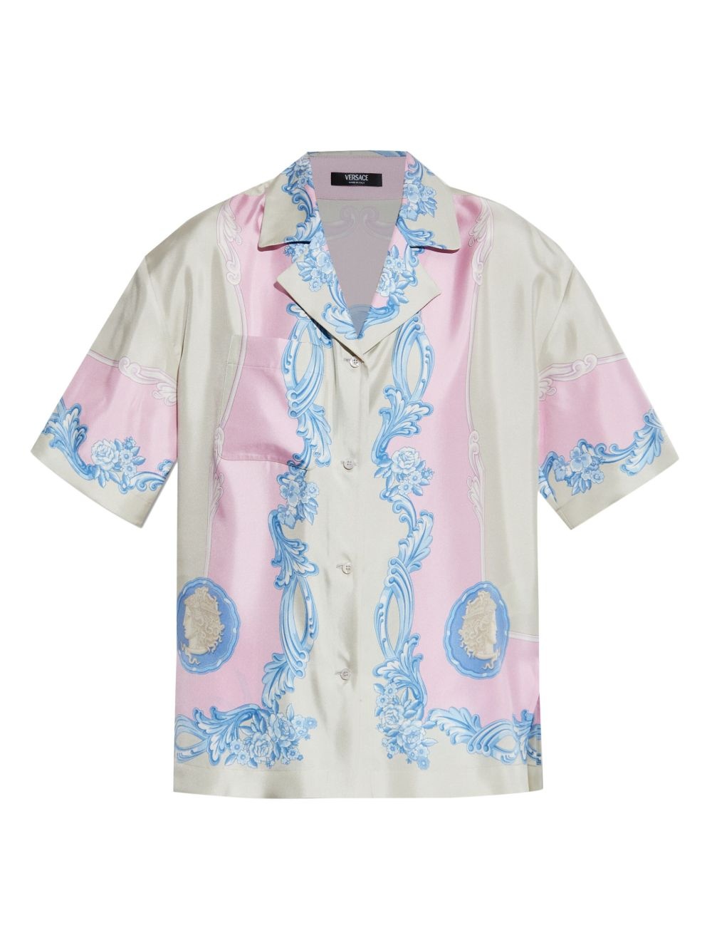 Medusa-print silk shirt - 1