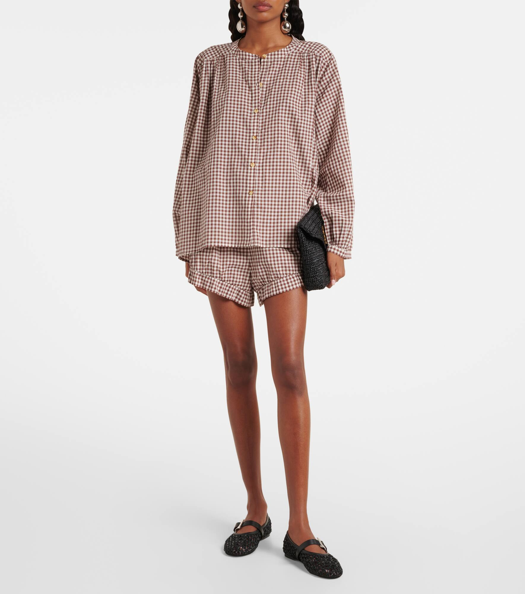 Callie gingham cotton shorts - 2