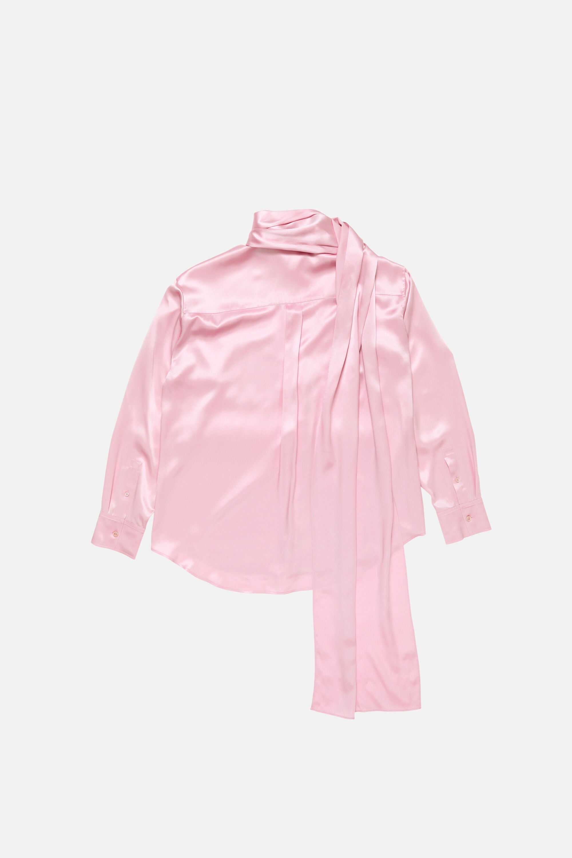 Layered Satin Blouse - Pastel pink - 7
