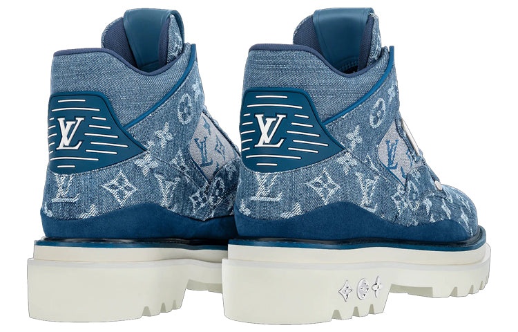 LOUIS VUITTON Oberkamp Ankle Boots 'Denim Monogram' 1A8JTT - 4