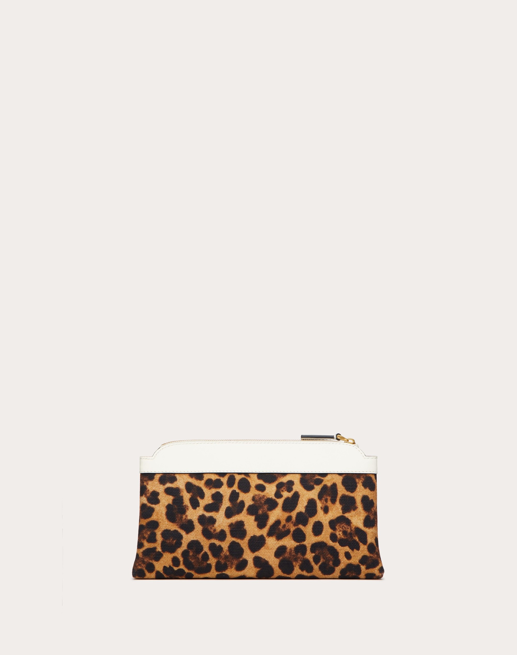 VALENTINO GARAVANI ESCAPE CLUTCH BAG IN CANVAS WITH ANIMALIER PRINT - 4