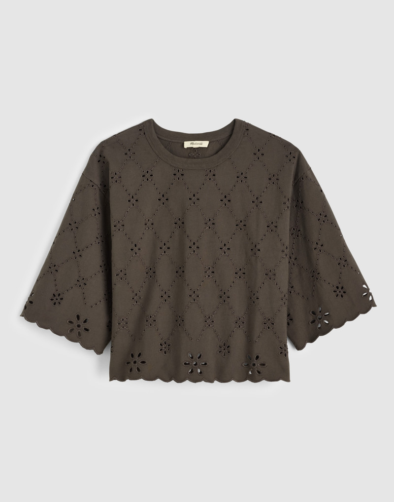 The Embroidered Boxy Crop Tee in Allday Jersey 1