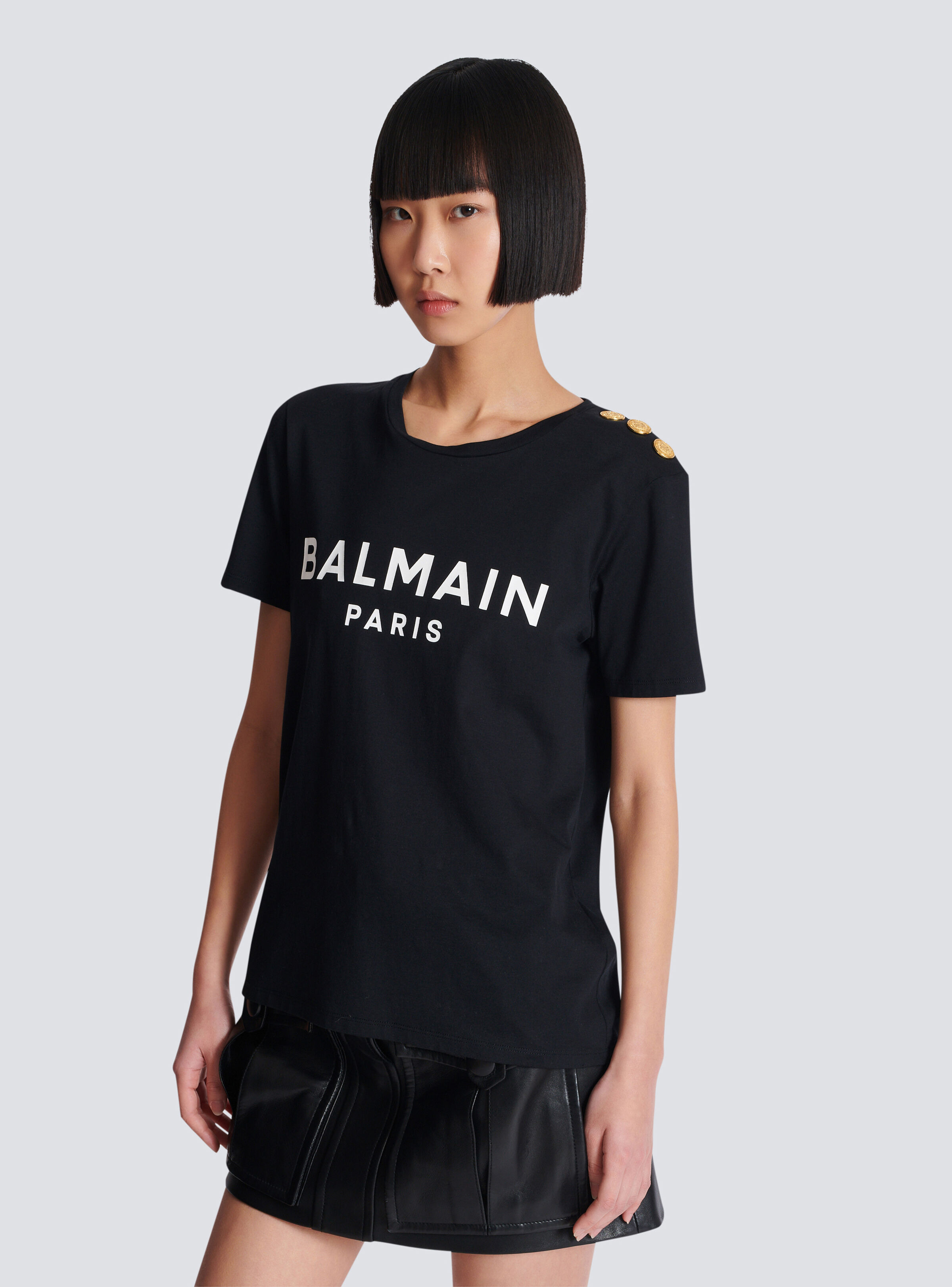T-shirt with Balmain Paris print - 7