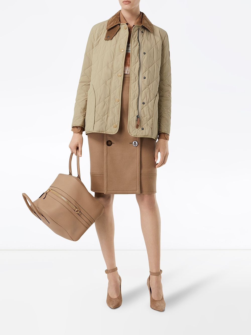 diamond quilted barn jacket - 2