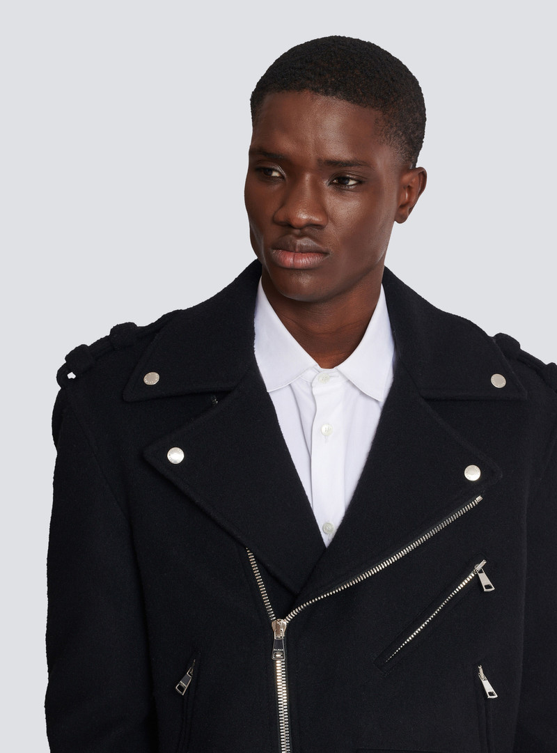 Biker jacket in felted wool 7