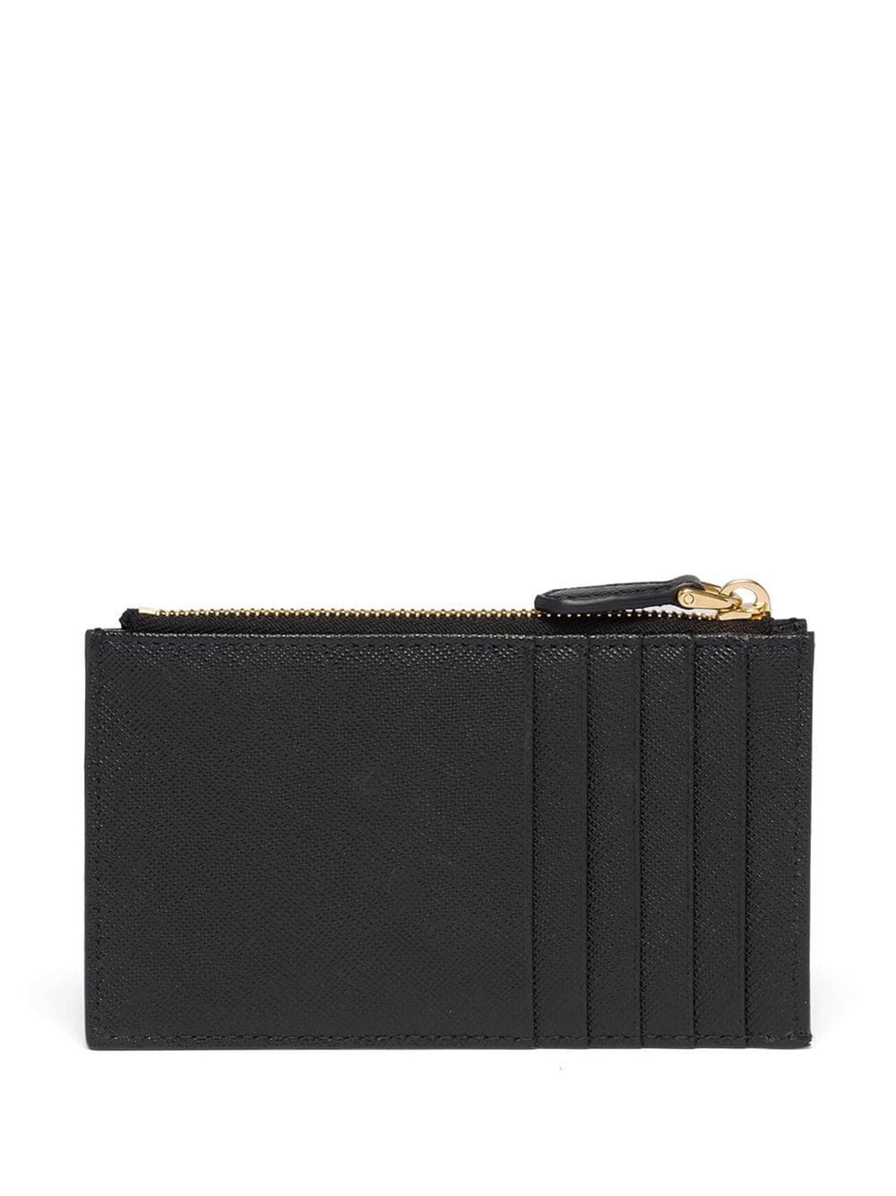 leather logo-plaque card holder - 2