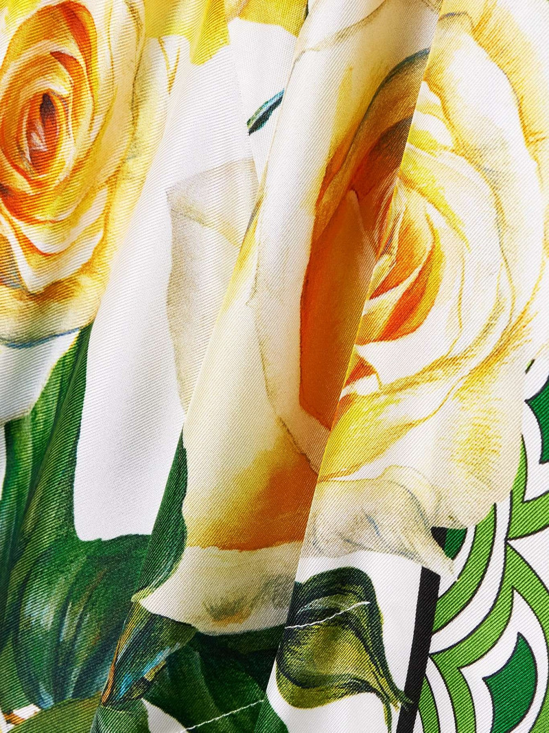 Cropped tie-front floral-print silk-twill shirt 4