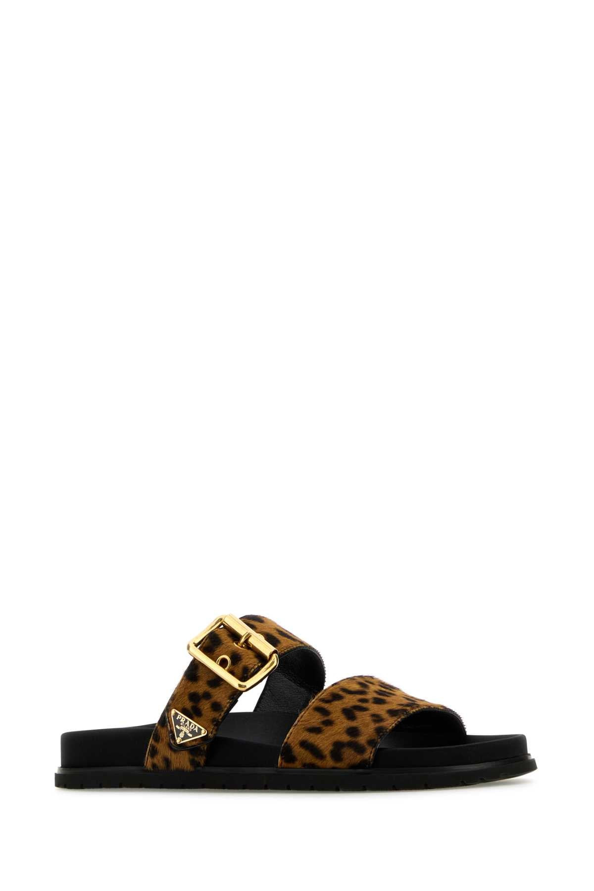 Prada Women Printed Calf Hair Slippers - 2