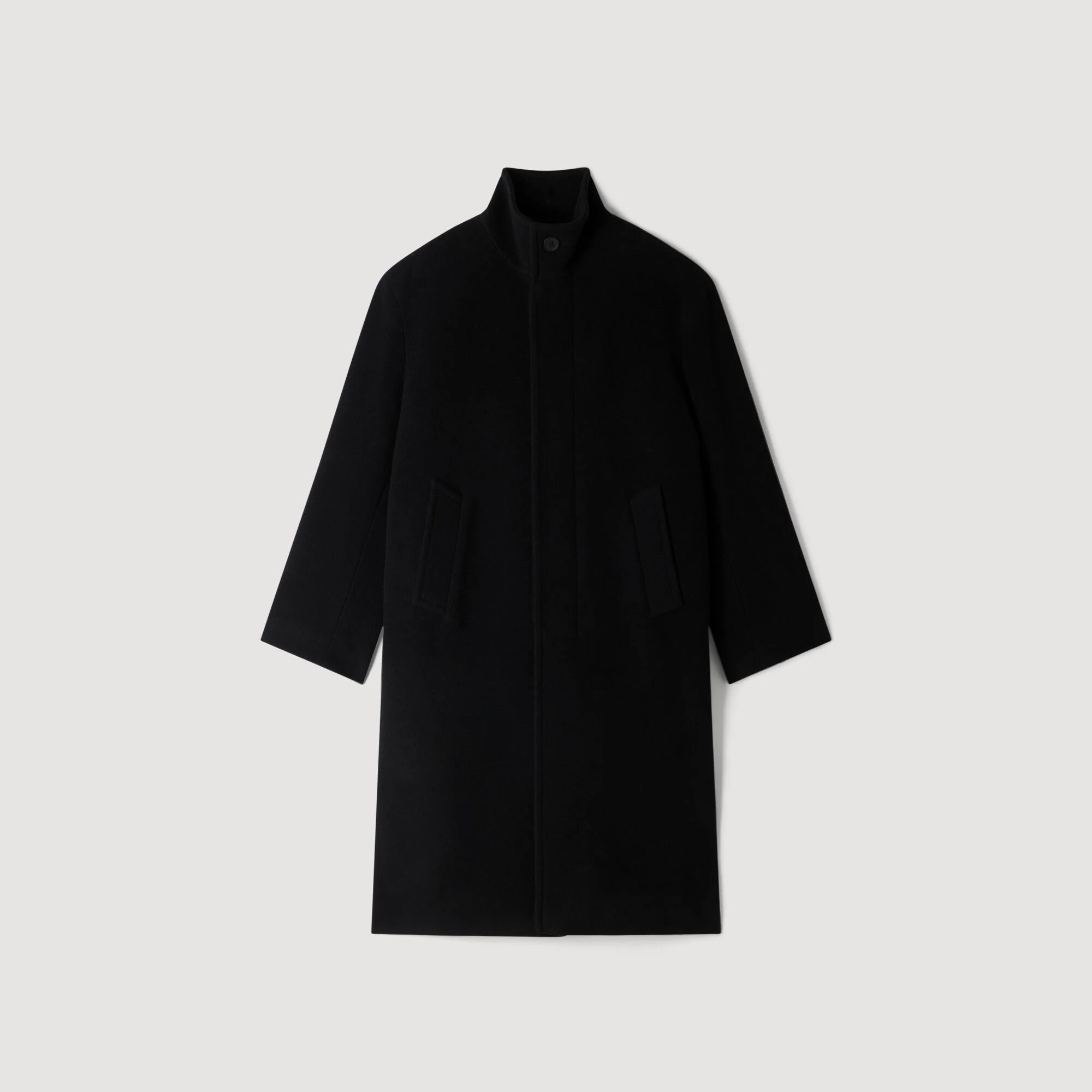 LONG WOOL AND CASHMERE COAT - 1