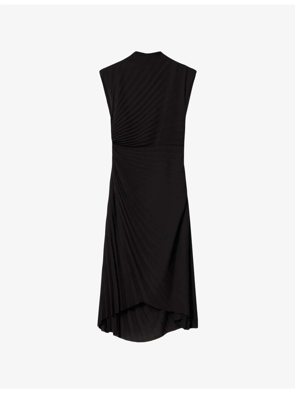 Rayanna High-Neck Pleated Woven Midi Dress - 1