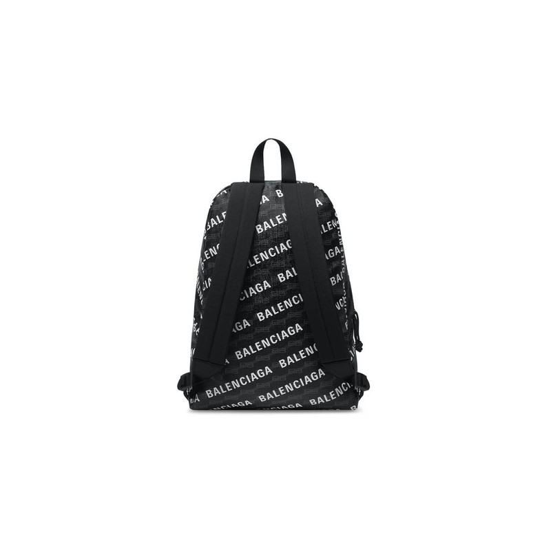 Men's Signature Medium Backpack Bb Monogram Coated Canvas And Allover Logo in Black 4