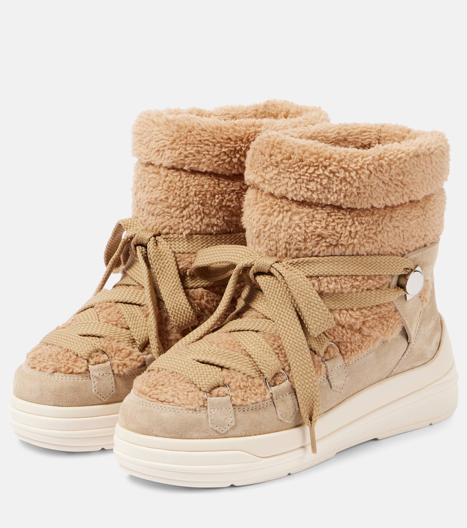 Insolux suede and faux fur snow boots - 4