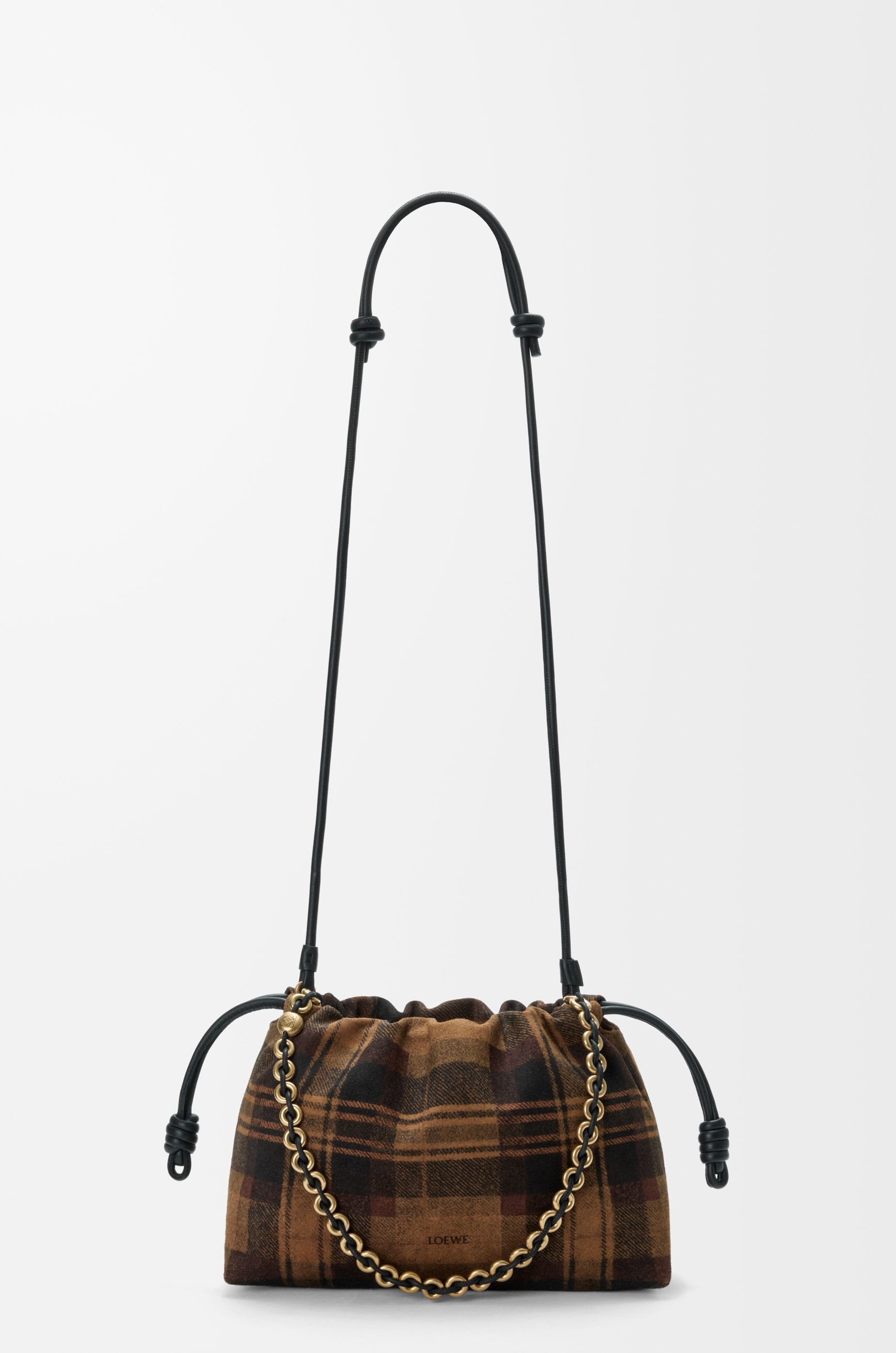 Medium Flamenco purse in tartan suede - 7