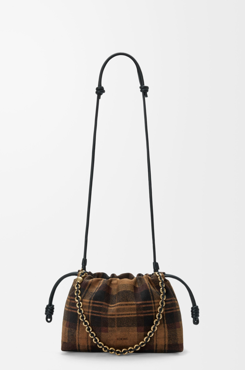 Medium Flamenco purse in tartan suede 7