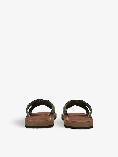 Barbour Toeman crossover-strap faux-leather sliders outlook