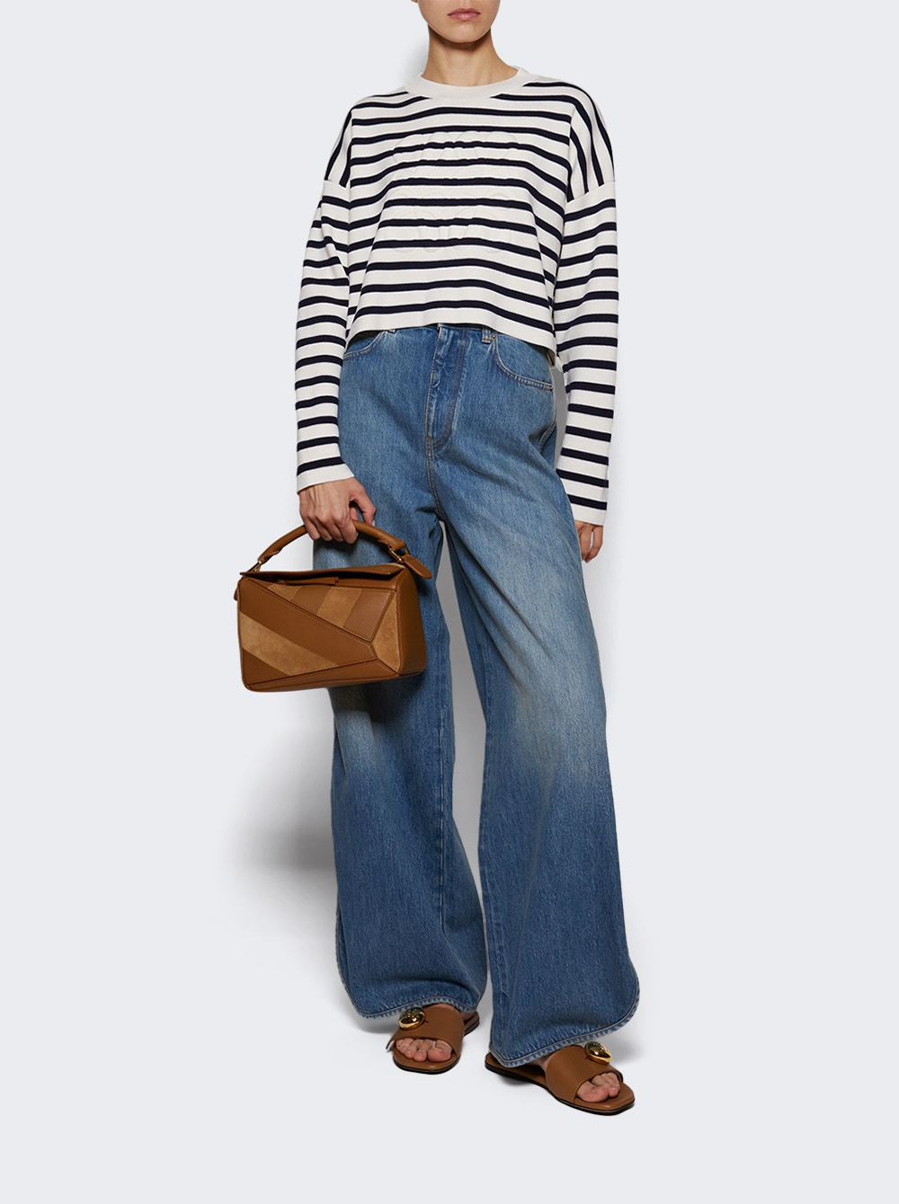 Wool Anagram Sweater Off White And Navy - 5