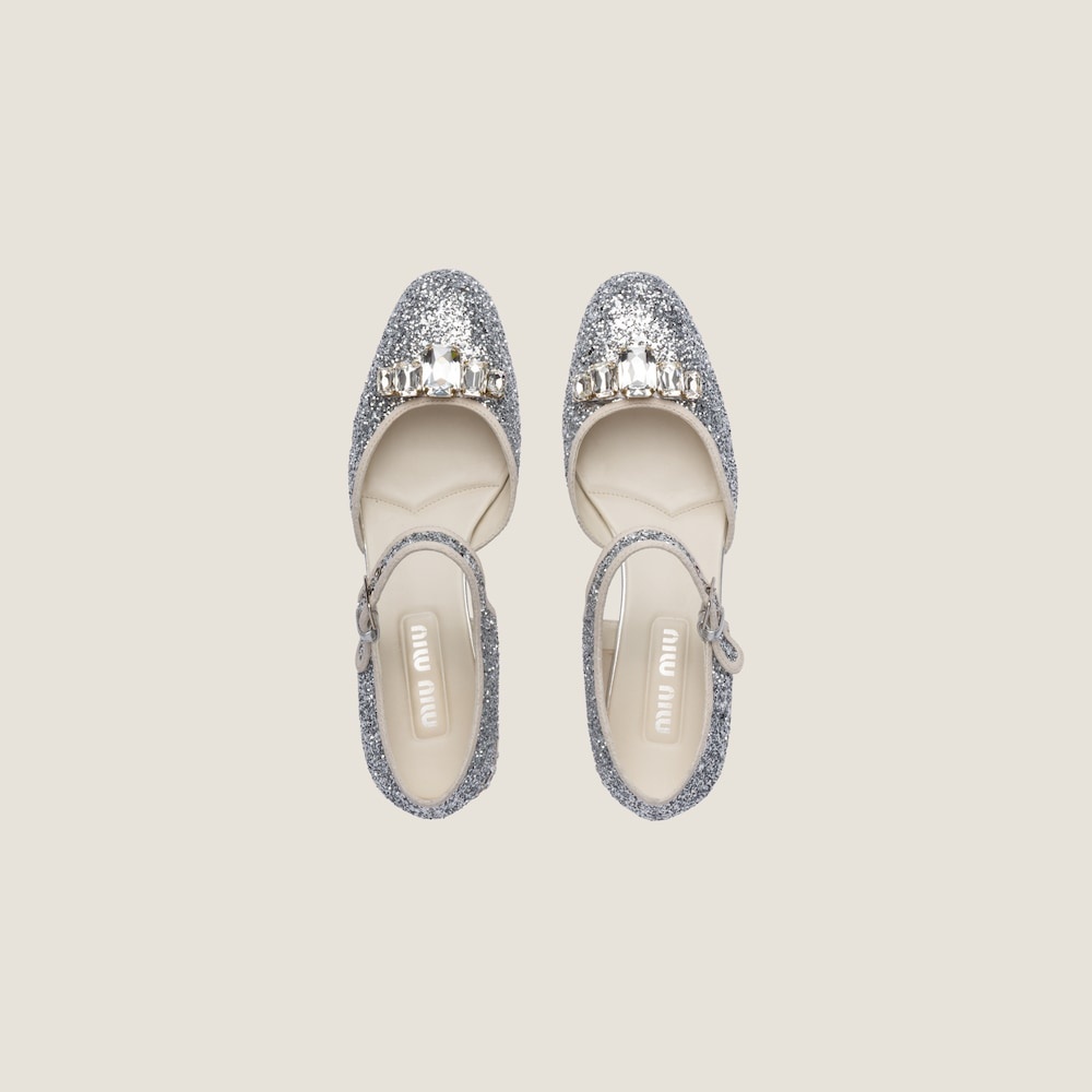 Glitter fabric pumps - 3