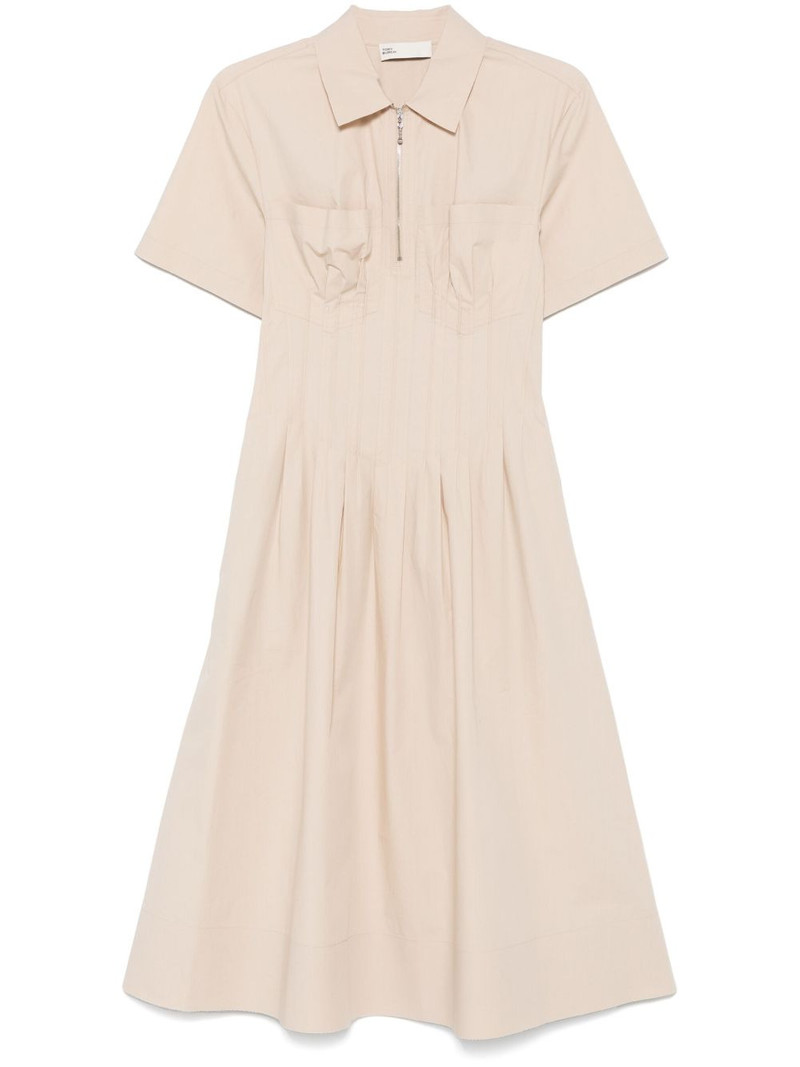 poplin pleat-waist dress 1