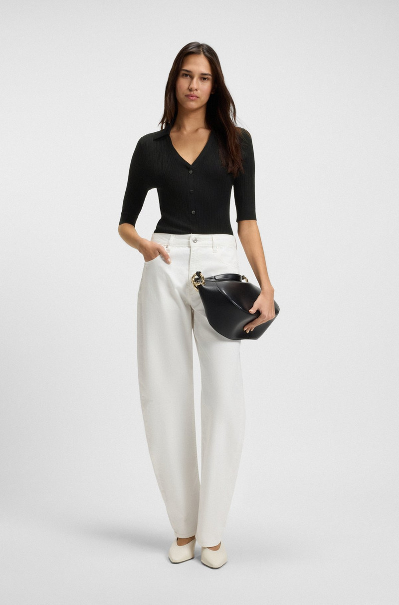 BOSS VIRGIN-WOOL SWEATER WITH COLLAR AND BUTTONED PLACKET outlook