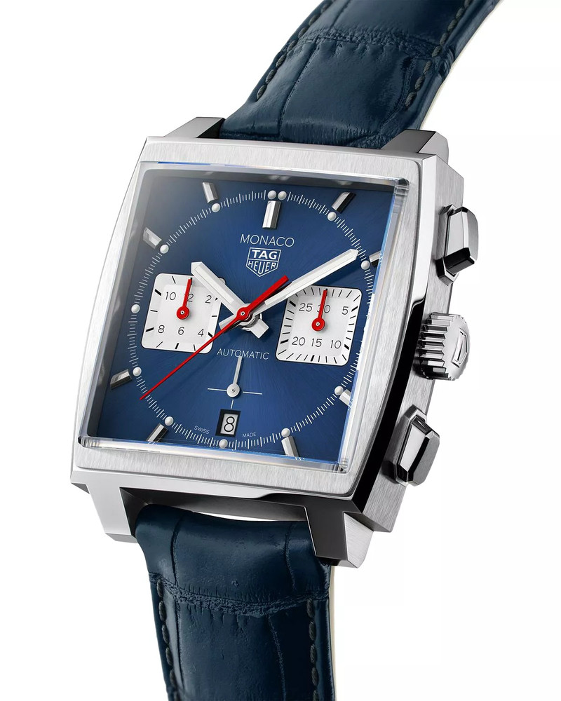 TAG Heuer Monaco Heuer 02 Automatic Men's Blue Leather Chronograph, 39mm outlook