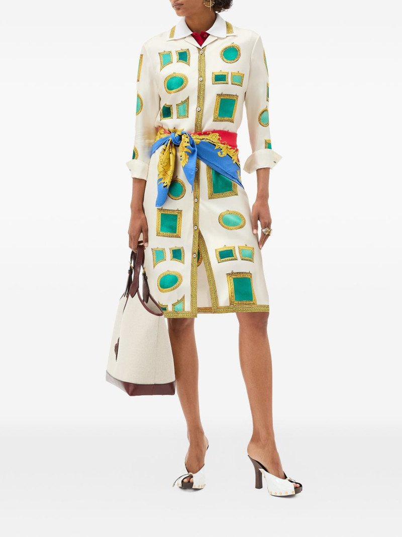 VERSACE framed print shirt dress outlook