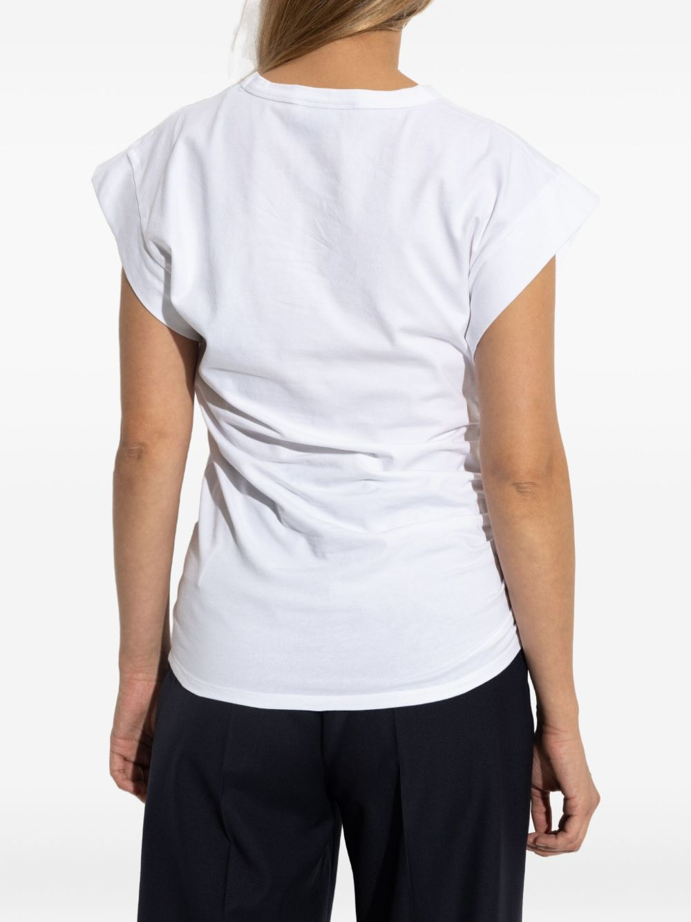 ruched-detail short-sleeve T-shirt - 4
