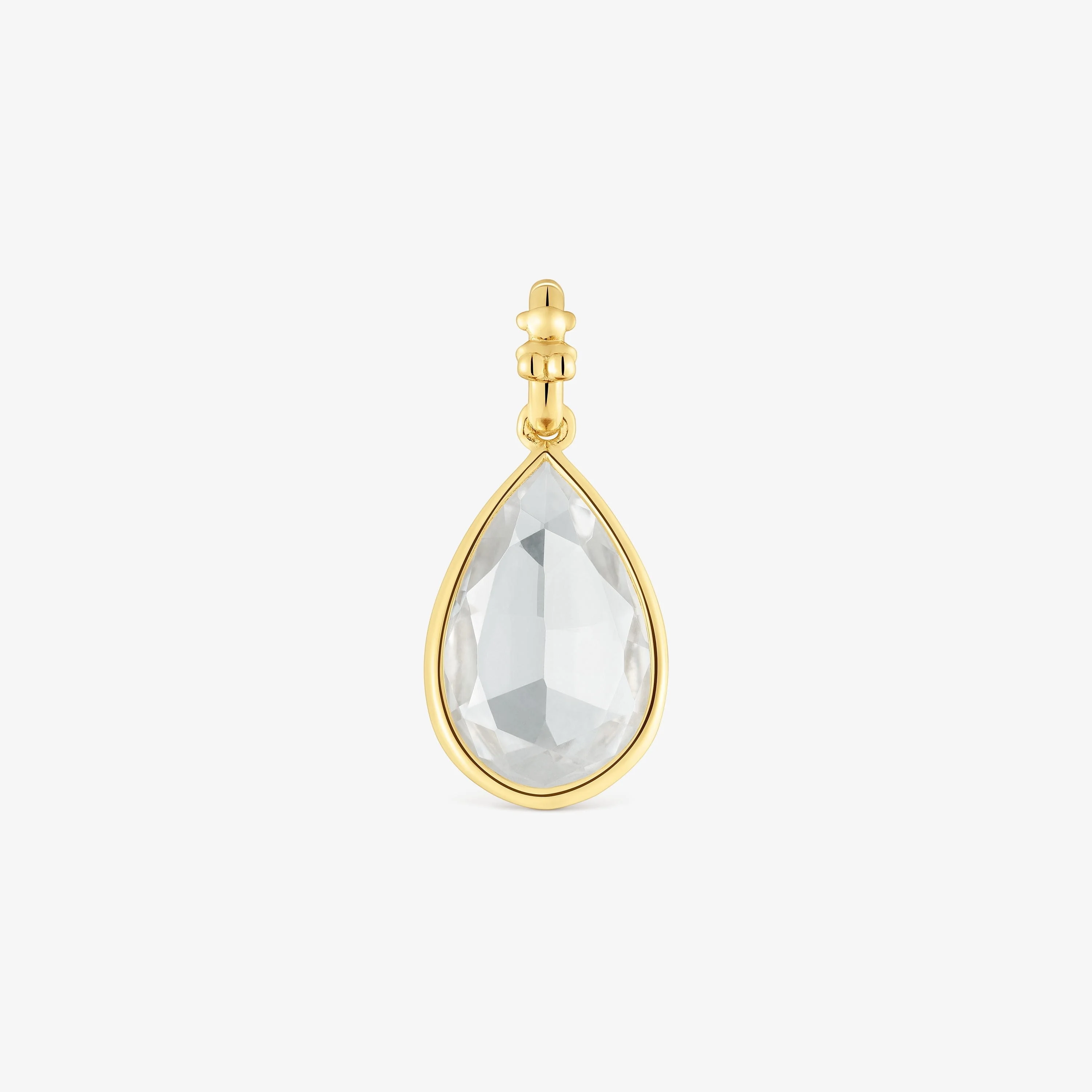 Small 18K gold vermeil Pendant with rock crystal quartz Medallions - 1