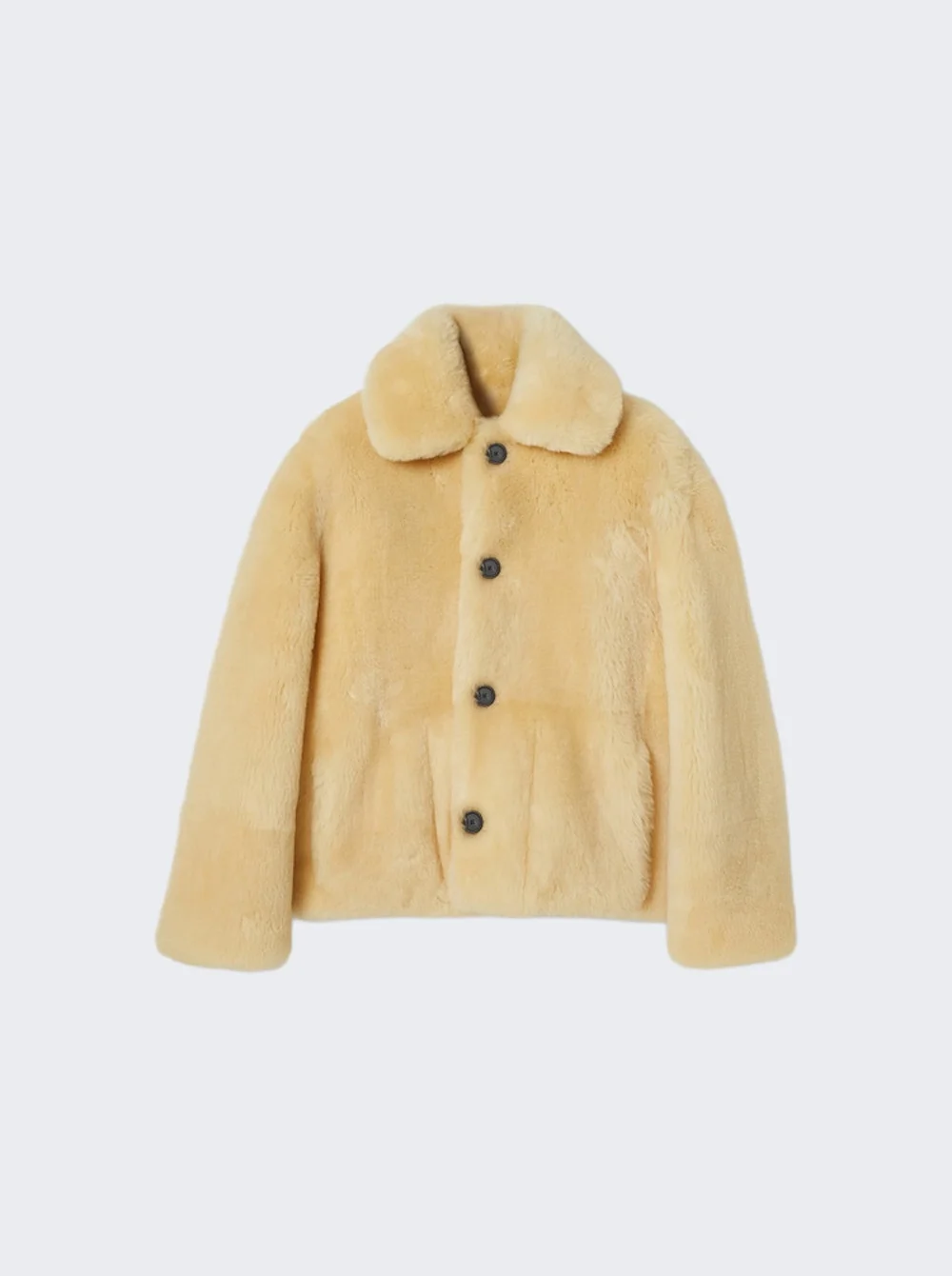 Shearling Jacket With Gg Print Inside Butter - 1