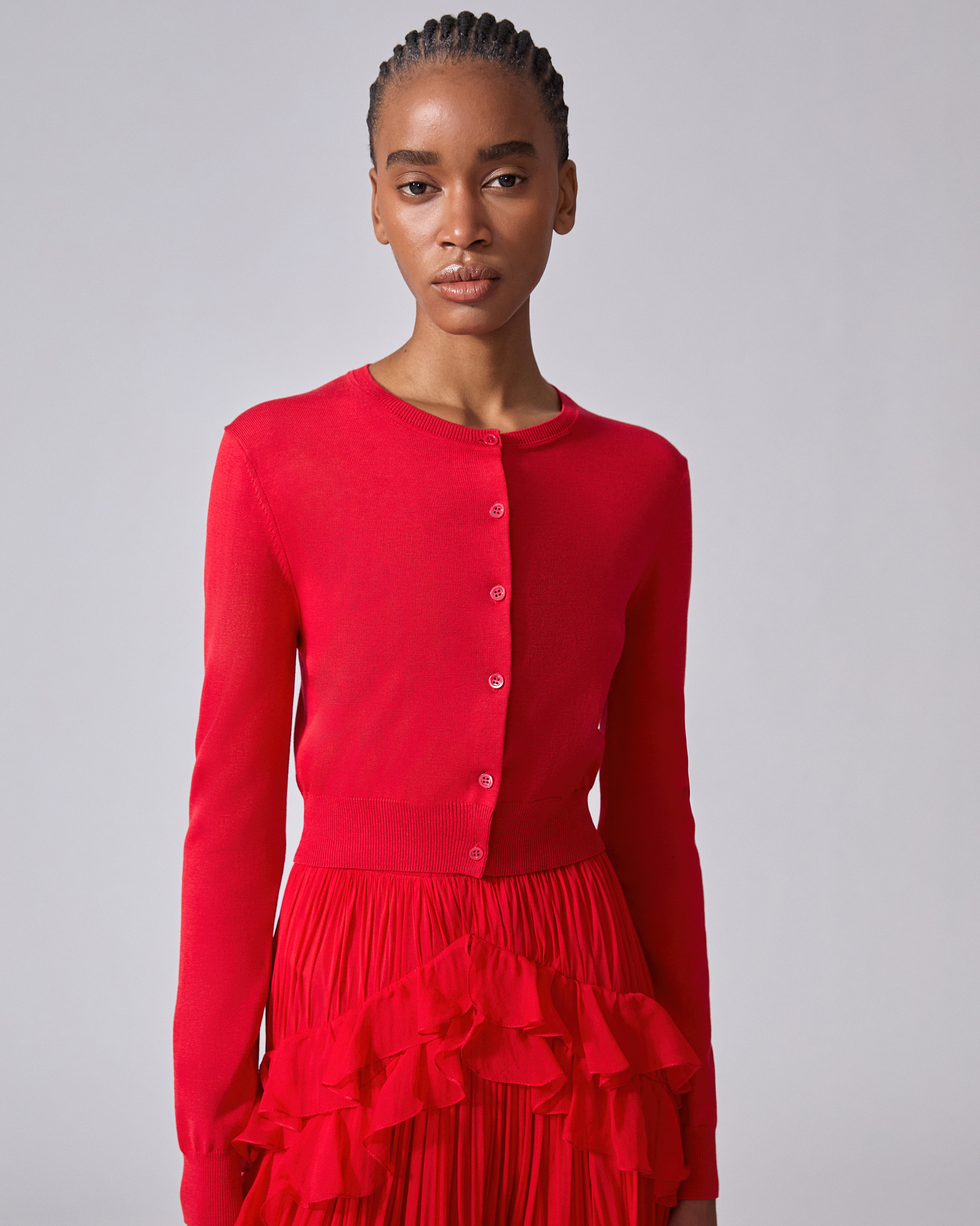 Pleated Chiffon Midi Skirt - 4
