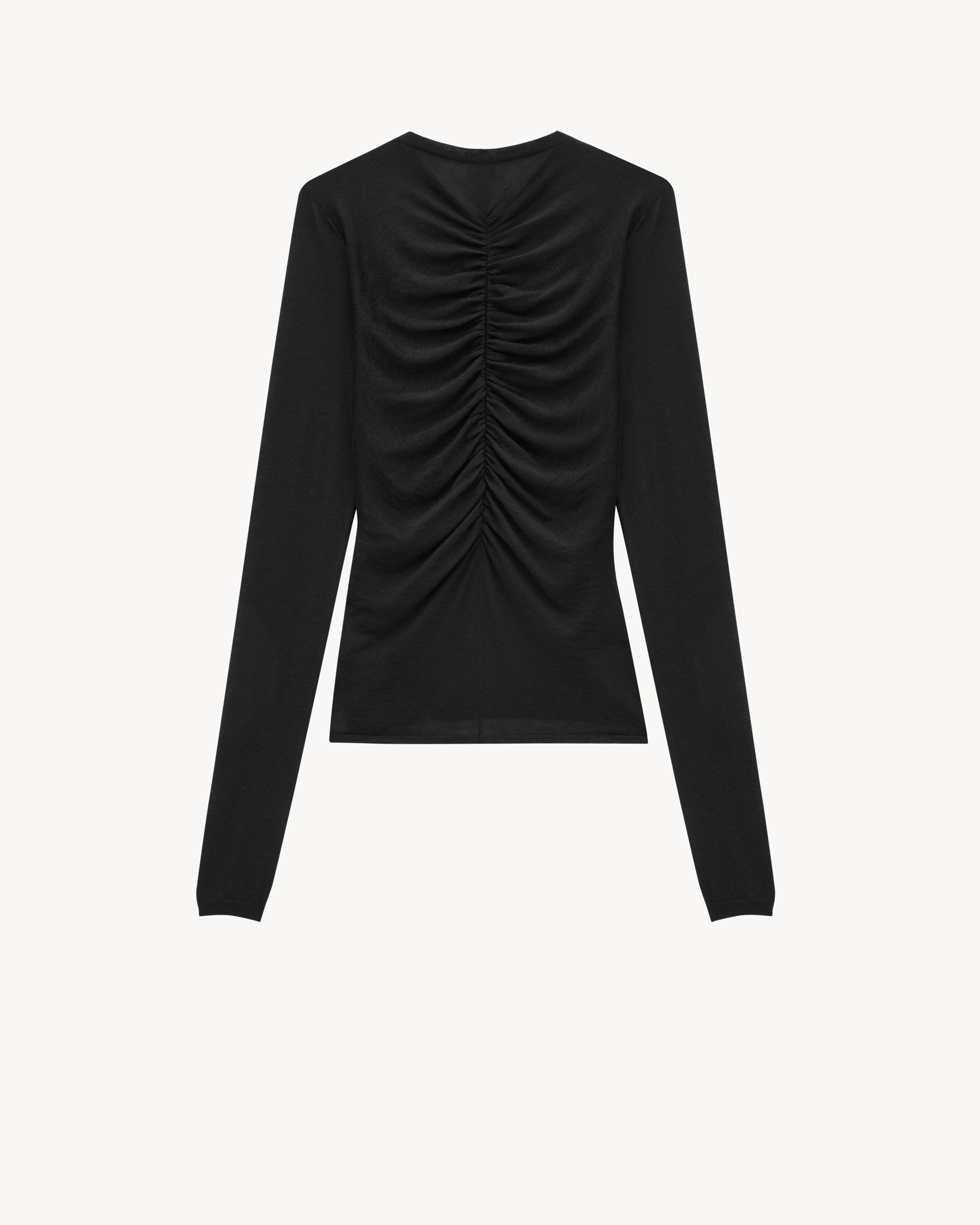 RUCHED SWEATER IN CASHMERE, WOOL, AND SILK - 2