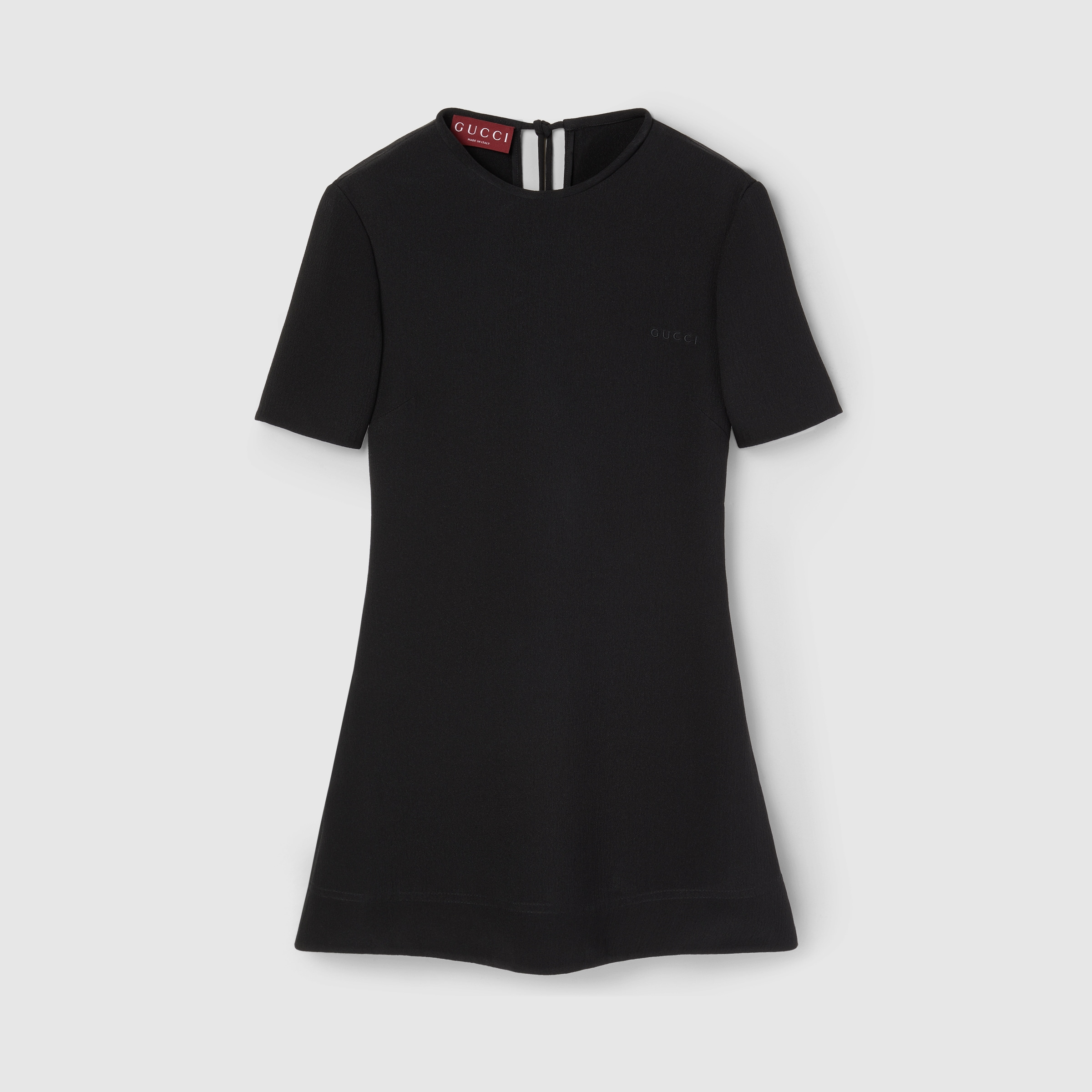 Silk crêpe mini dress with embroidery - 1