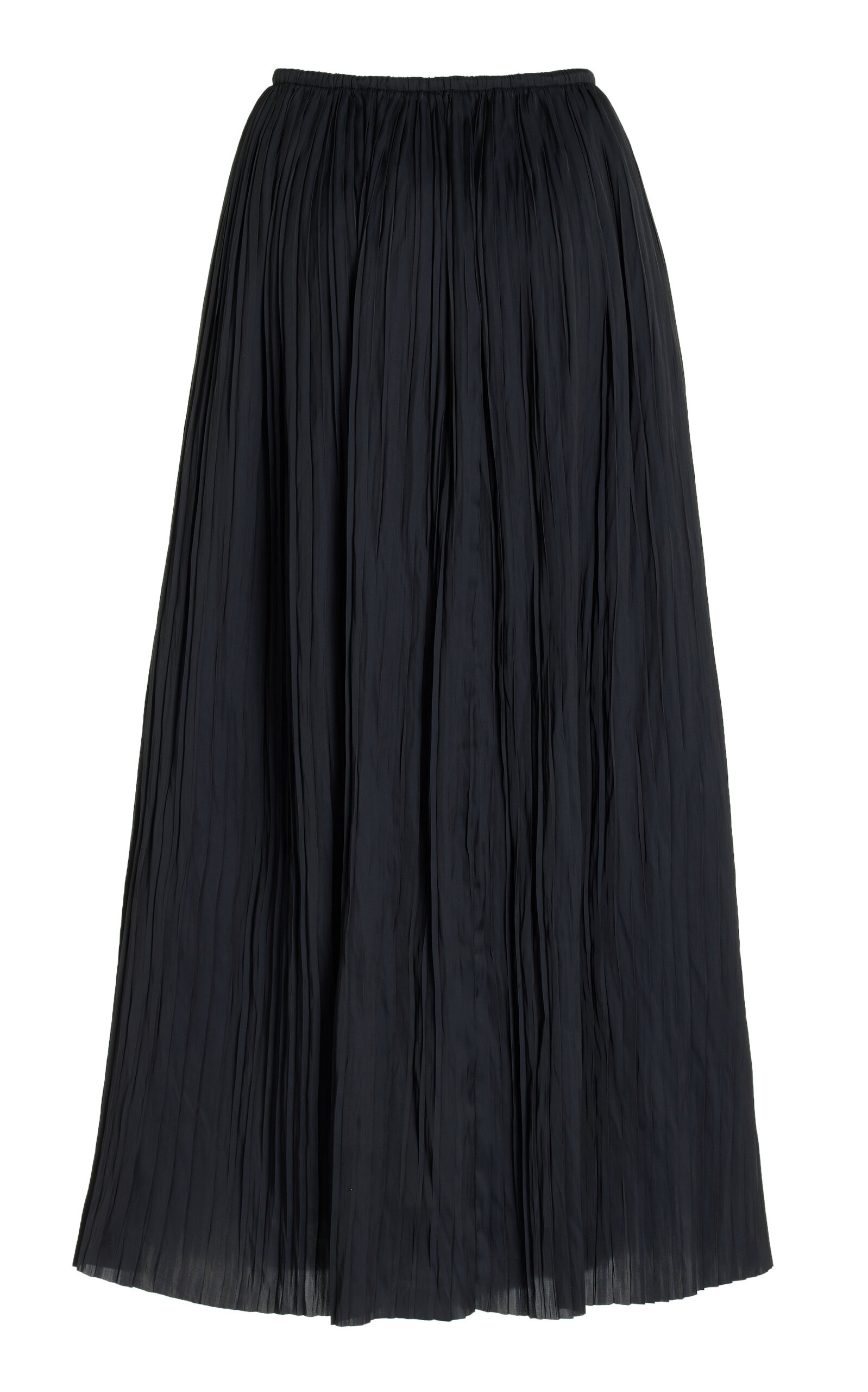 Ineze Plissé Satin Midi Skirt black - 2