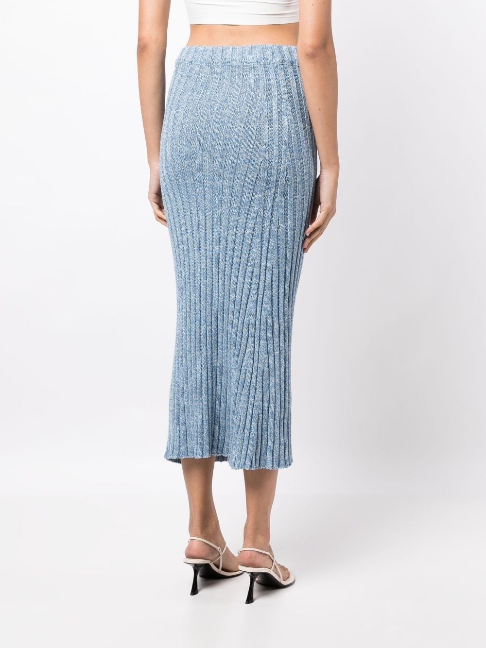 cut-out organic cotton midi skirt - 4