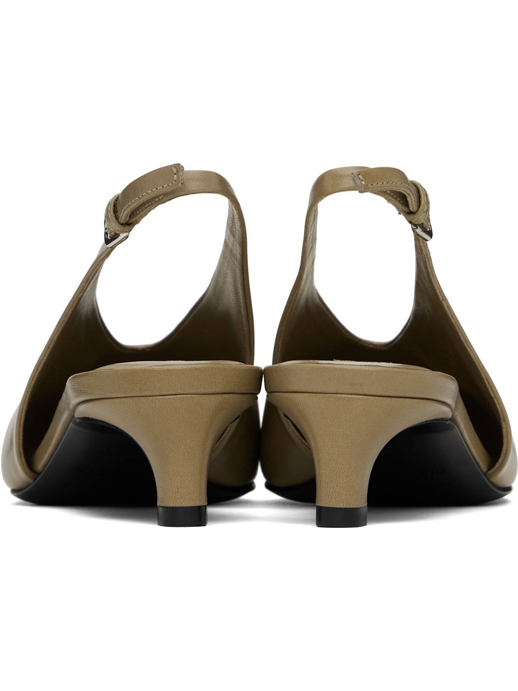 Beige Sling Back Heels - 2