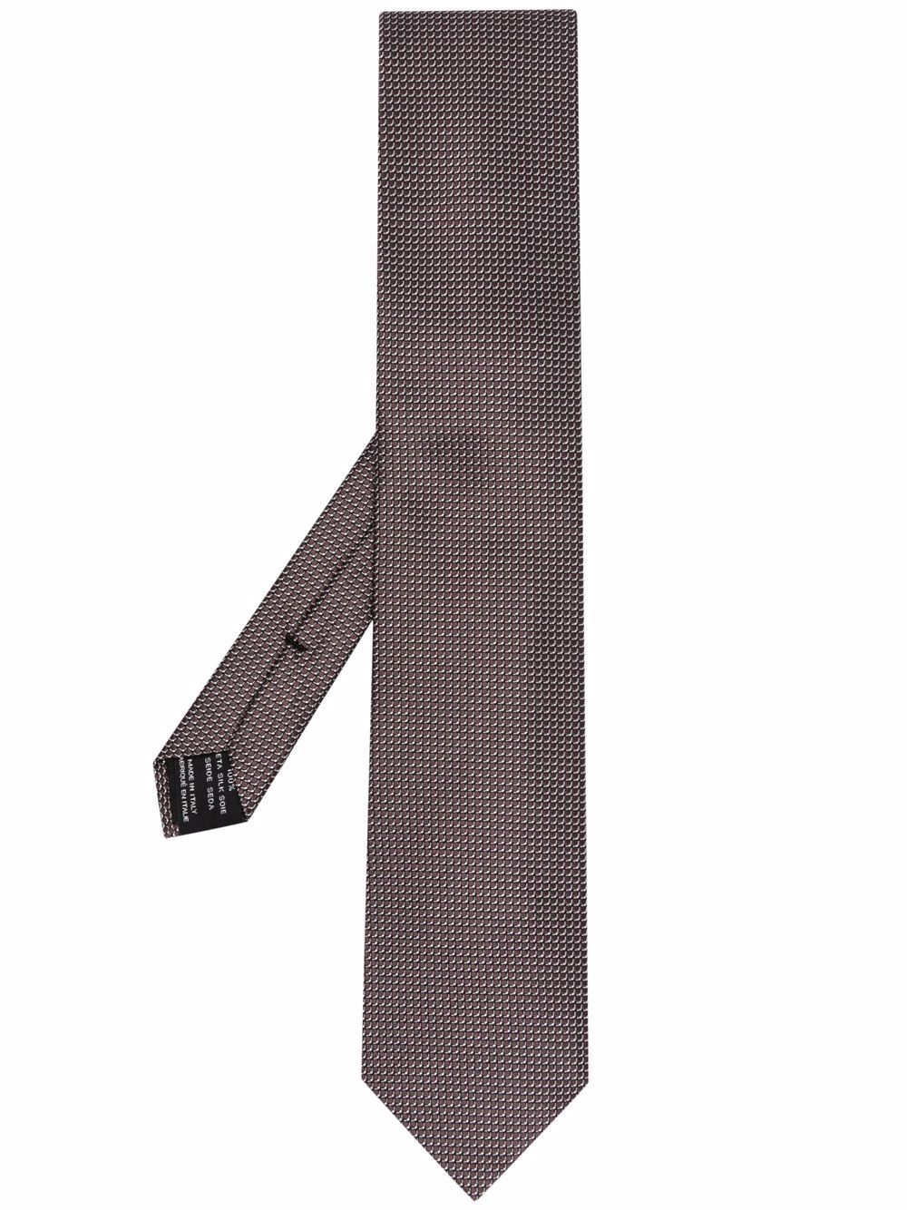 patterned silk tie - 1