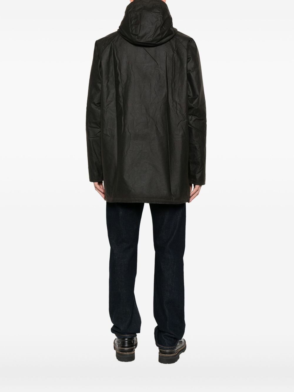 hooded snap-fit coat - 4