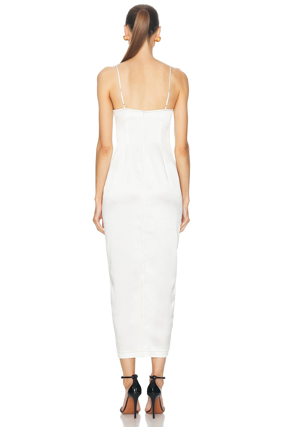 Silk Maxi Dress With Lace Cups - 3