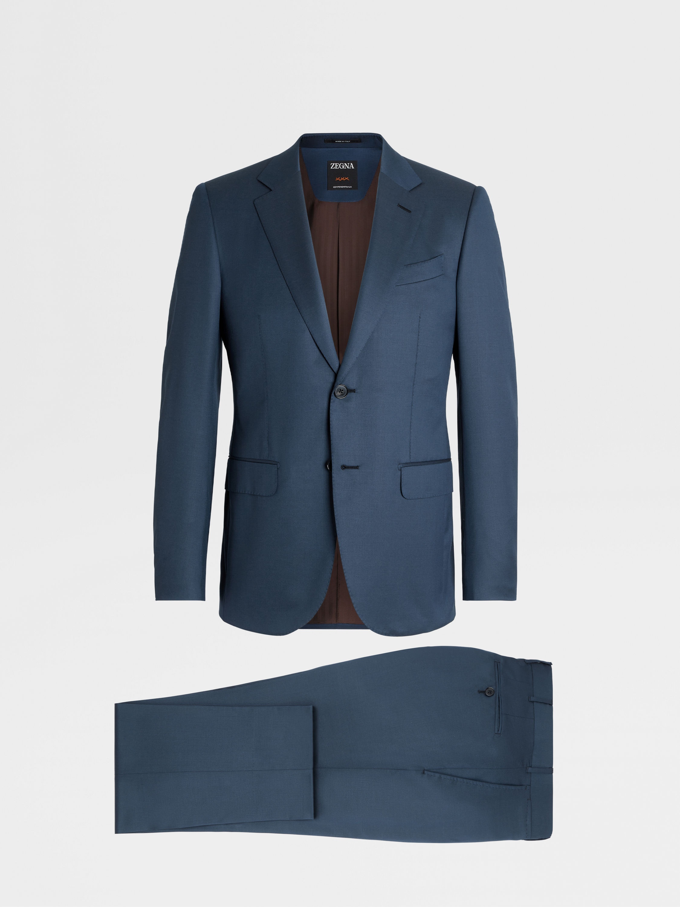 TEAL BLUE CENTOVENTIMILA WOOL SUIT - 1