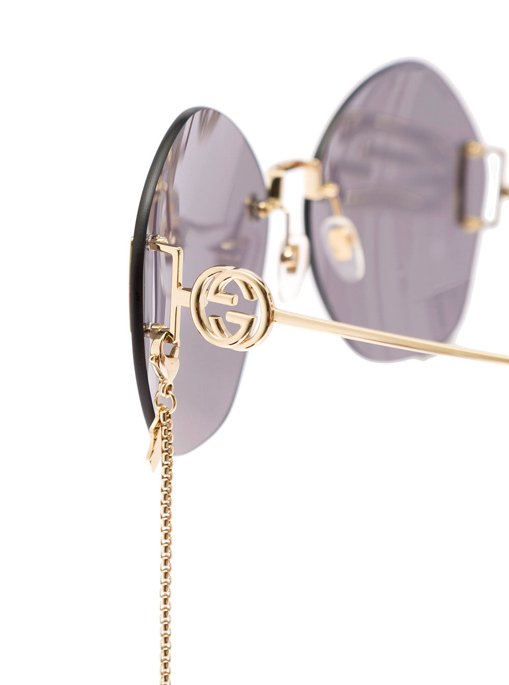 Gucci Women Geometric-Frame Sunglasses In Gold-Tone Metal With Gey Lens Gucci Woman - 3