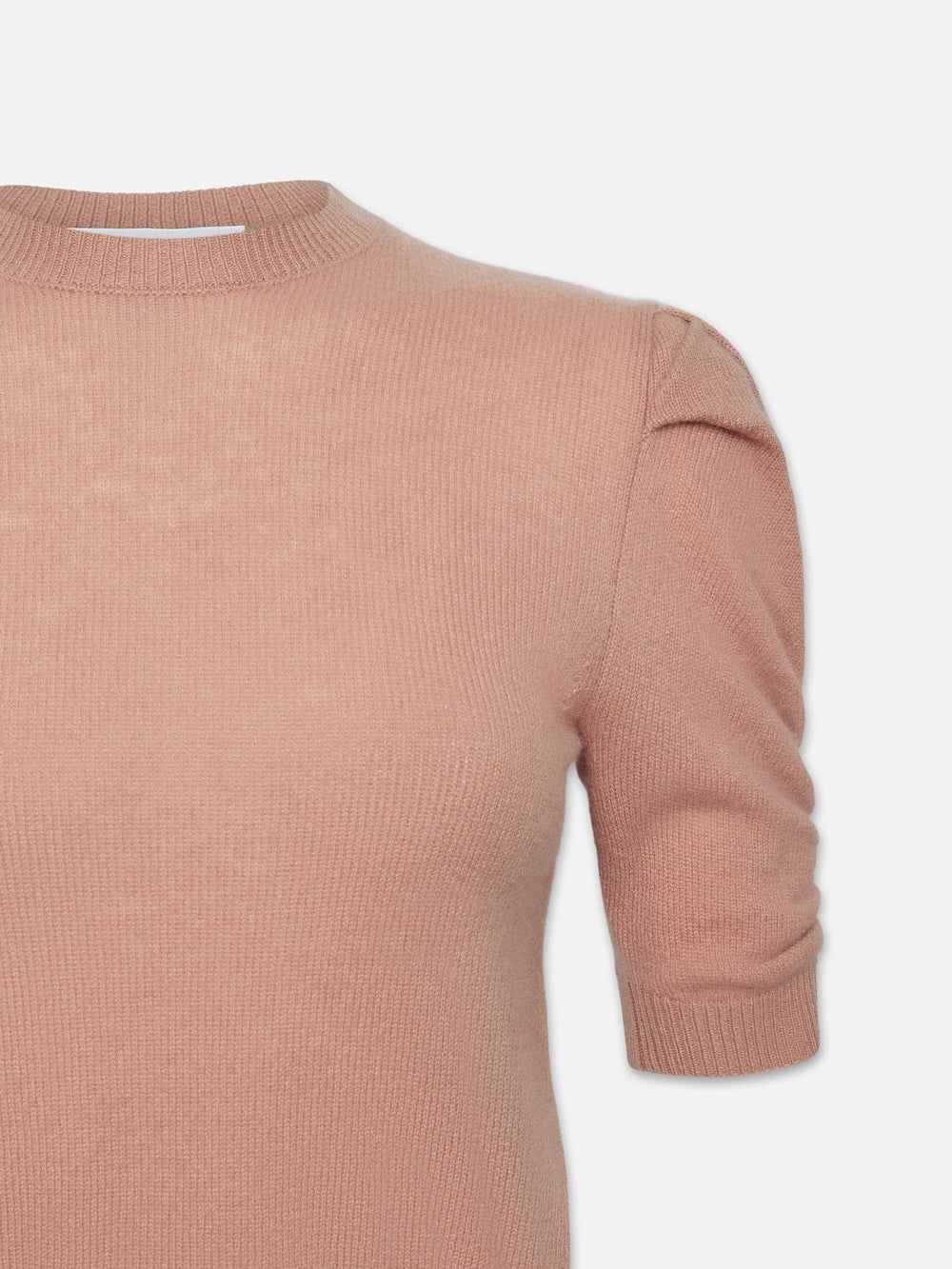 Ruched Sleeve Cashmere Sweater in Blush - 2